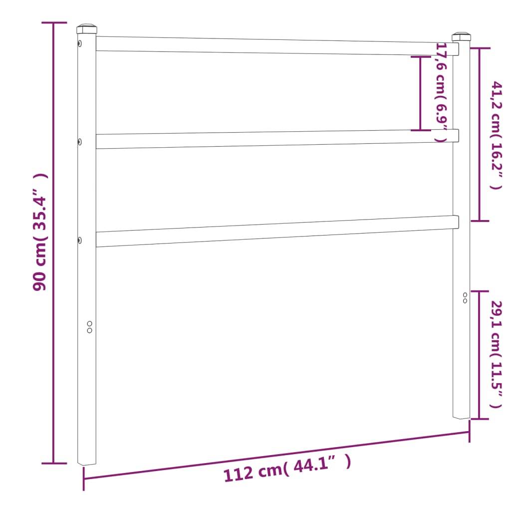 Vervangend hoofdbord 107 cm metaal wit is nu te koop bij PeponiXL, paradijselijk wonen!