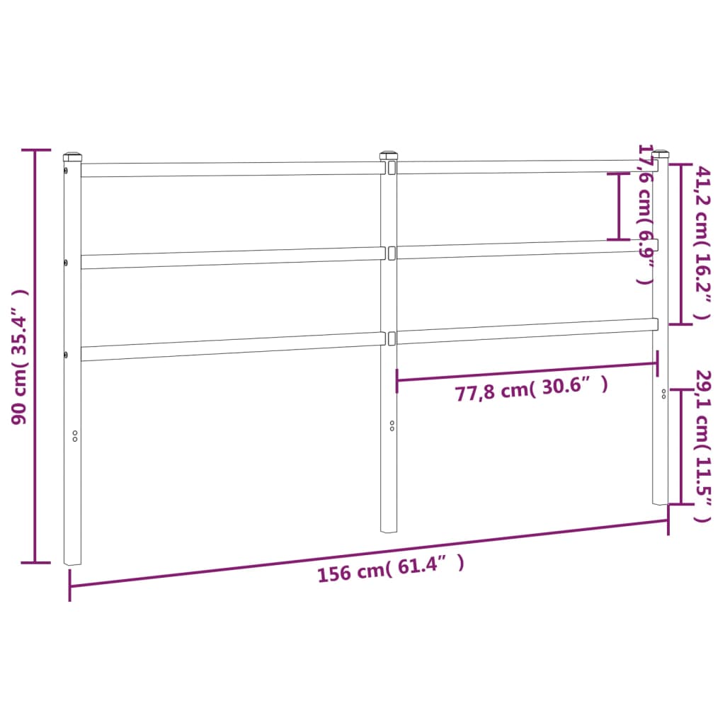 Vervangend hoofdbord 150 cm metaal wit is nu te koop bij PeponiXL, paradijselijk wonen!