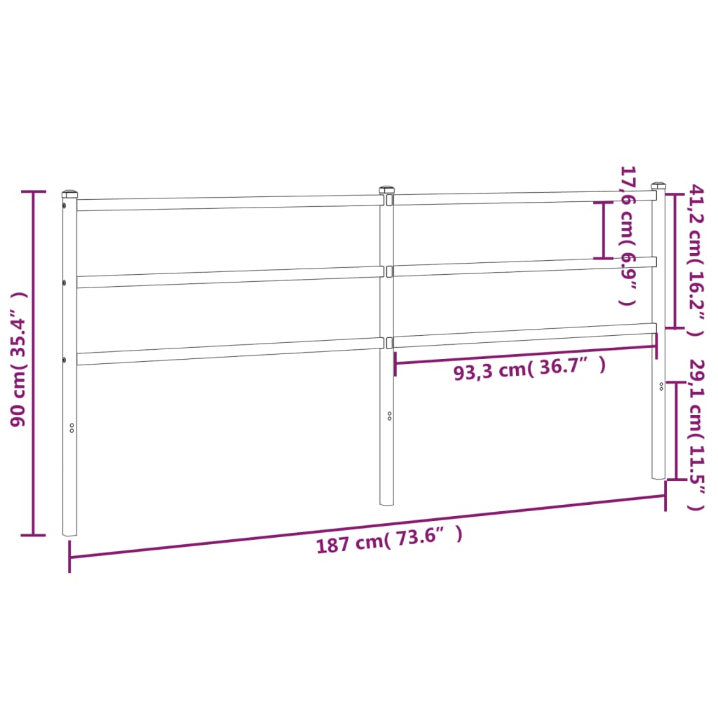 Vervangend hoofdbord 180 cm metaal wit is nu te koop bij PeponiXL, paradijselijk wonen!
