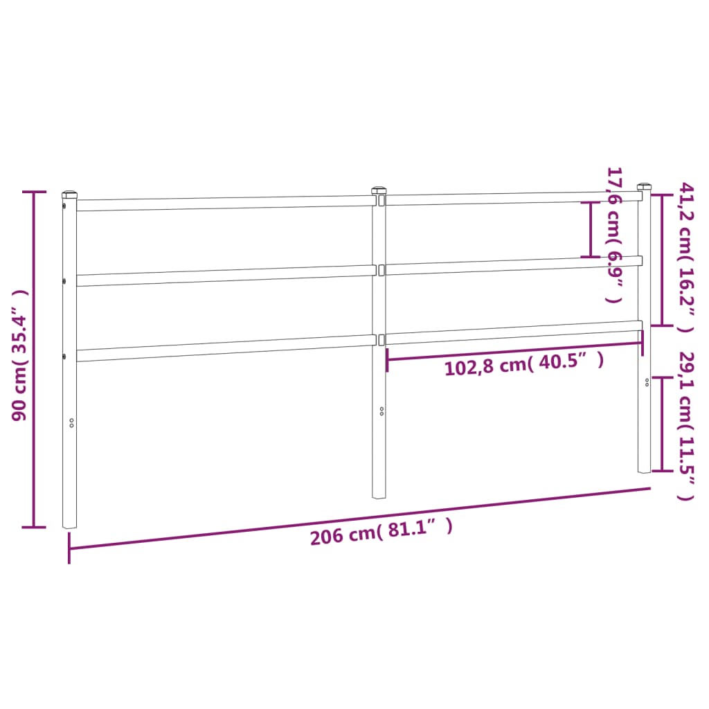 Vervangend hoofdbord 200 cm metaal wit is nu te koop bij PeponiXL, paradijselijk wonen!