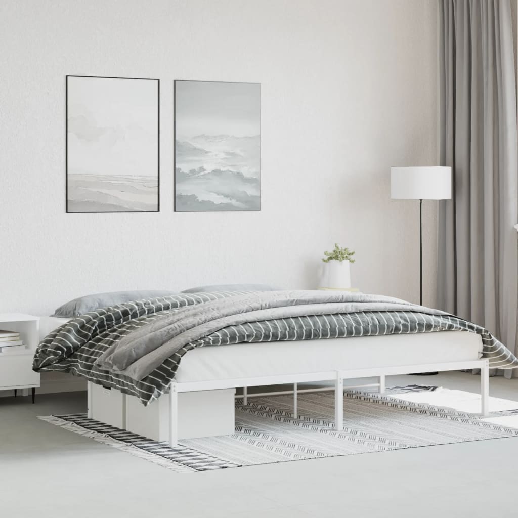 Bedframe metaal wit 193x203 cm is nu te koop bij PeponiXL, paradijselijk wonen!