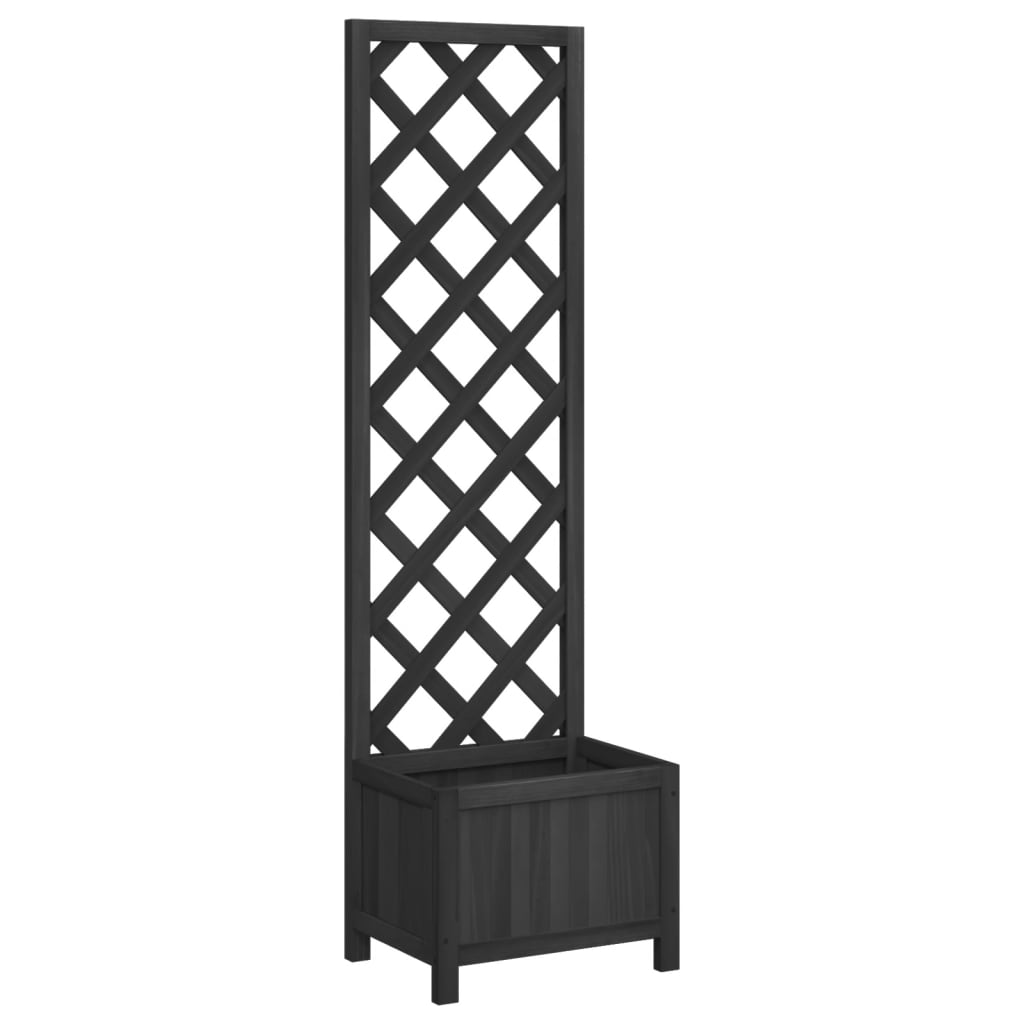 Plantenbak met latwerk massief vurenhout zwart is nu te koop bij PeponiXL, paradijselijk wonen!