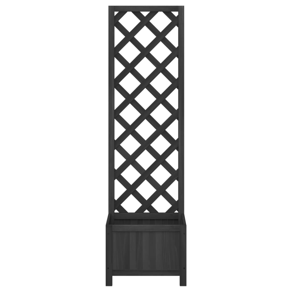 Plantenbak met latwerk massief vurenhout zwart is nu te koop bij PeponiXL, paradijselijk wonen!