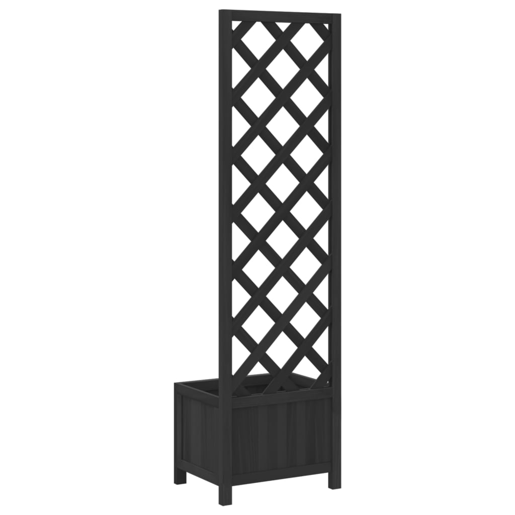 Plantenbak met latwerk massief vurenhout zwart is nu te koop bij PeponiXL, paradijselijk wonen!