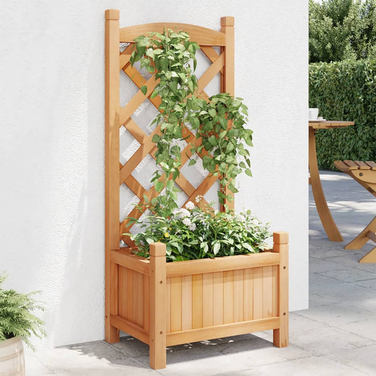 Plantenbak met latwerk massief vurenhout bruin is nu te koop bij PeponiXL, paradijselijk wonen!