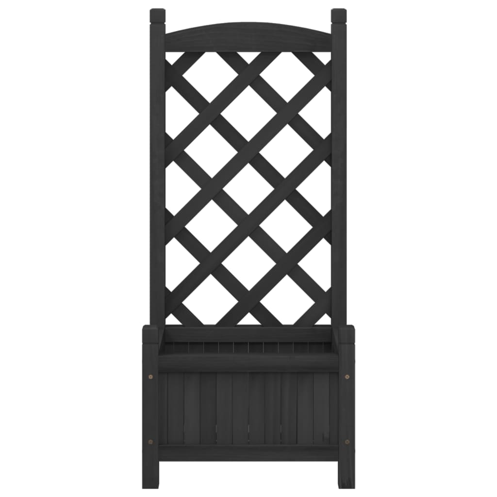 Plantenbak met latwerk massief vurenhout zwart is nu te koop bij PeponiXL, paradijselijk wonen!