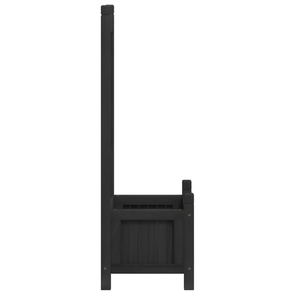 Plantenbak met latwerk massief vurenhout zwart is nu te koop bij PeponiXL, paradijselijk wonen!
