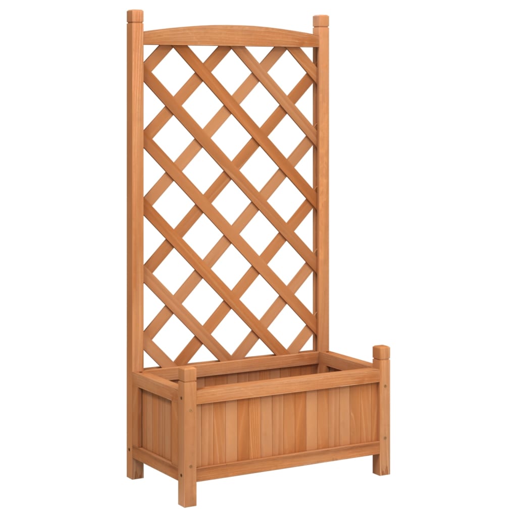 Plantenbak met latwerk massief vurenhout bruin is nu te koop bij PeponiXL, paradijselijk wonen!