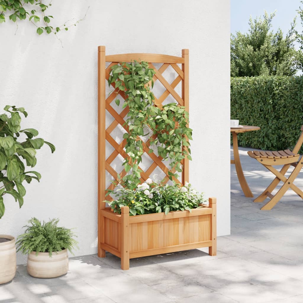 Plantenbak met latwerk massief vurenhout bruin is nu te koop bij PeponiXL, paradijselijk wonen!
