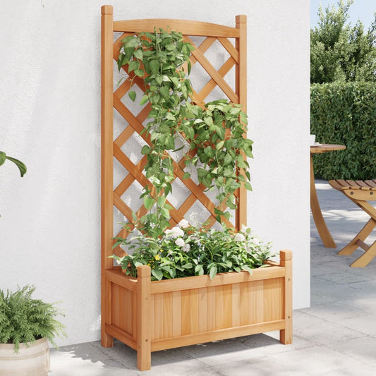 Plantenbak met latwerk massief vurenhout bruin is nu te koop bij PeponiXL, paradijselijk wonen!