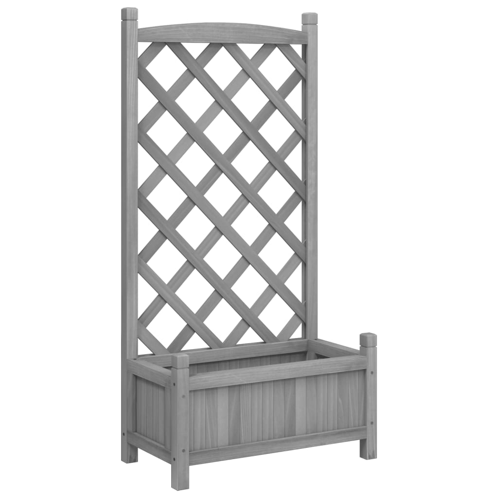 Plantenbak met latwerk massief vurenhout grijs is nu te koop bij PeponiXL, paradijselijk wonen!