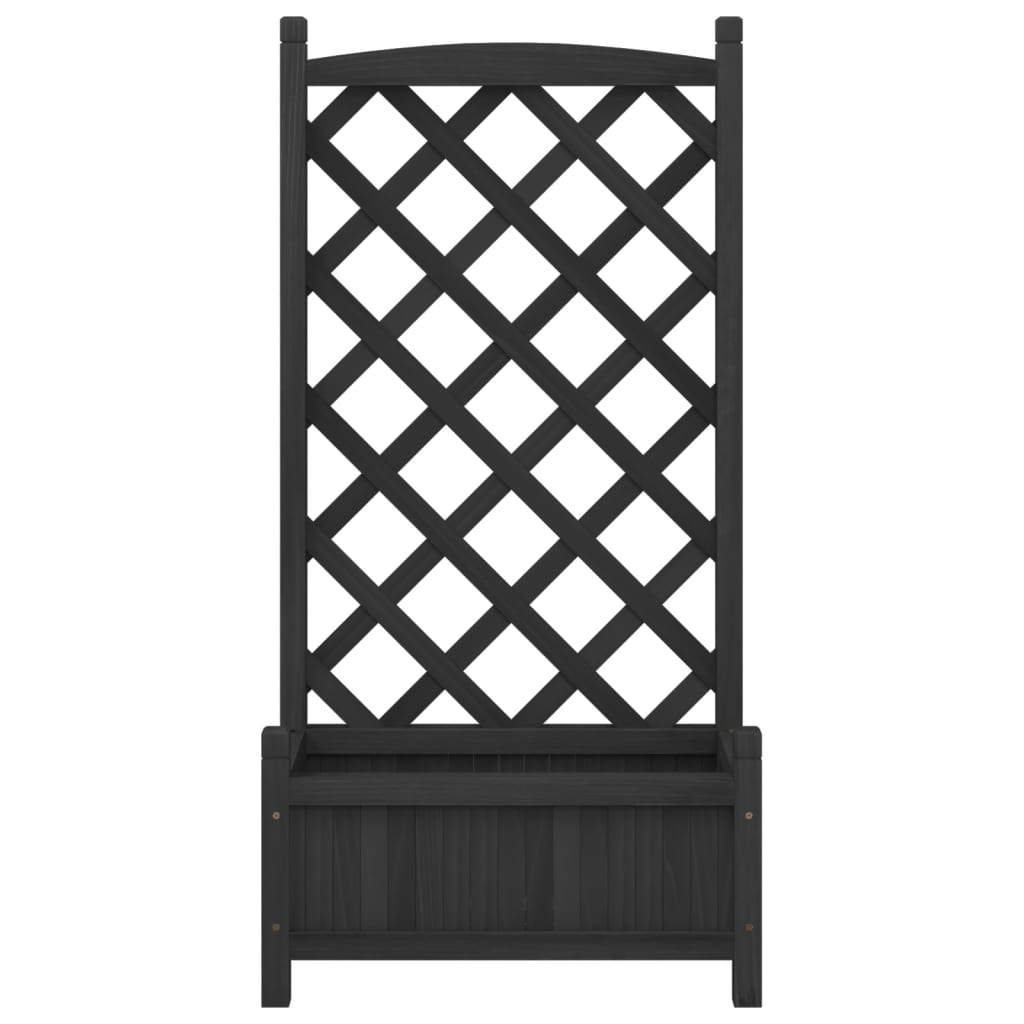 Plantenbak met latwerk massief vurenhout zwart is nu te koop bij PeponiXL, paradijselijk wonen!