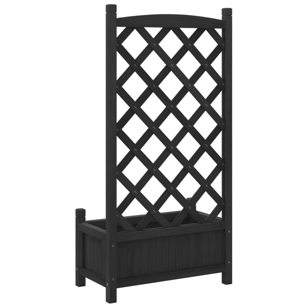 Plantenbak met latwerk massief vurenhout zwart is nu te koop bij PeponiXL, paradijselijk wonen!