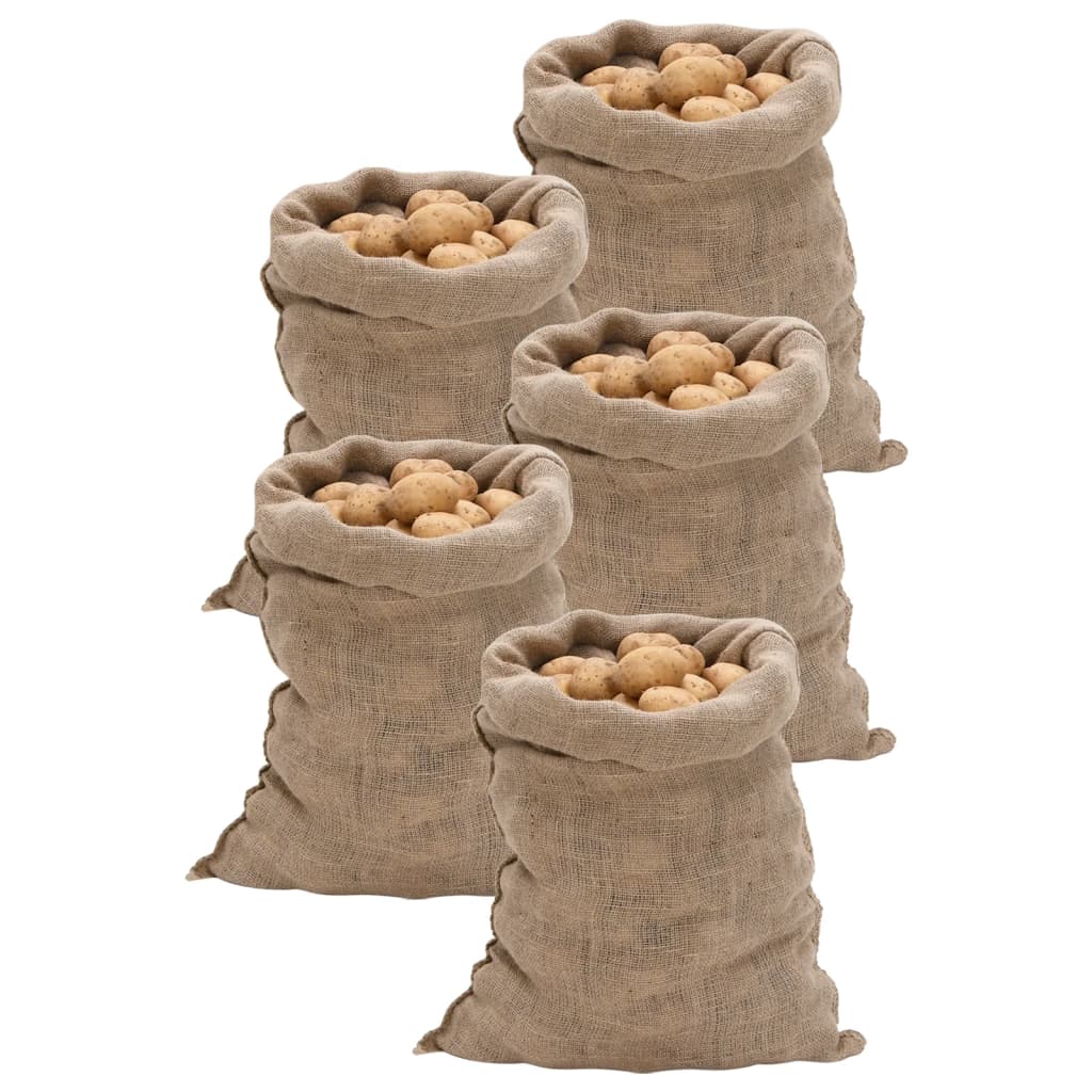 Jutezakken 5 stuks 60x105 cm 100% jute 220 g/m² is nu te koop bij PeponiXL, paradijselijk wonen!