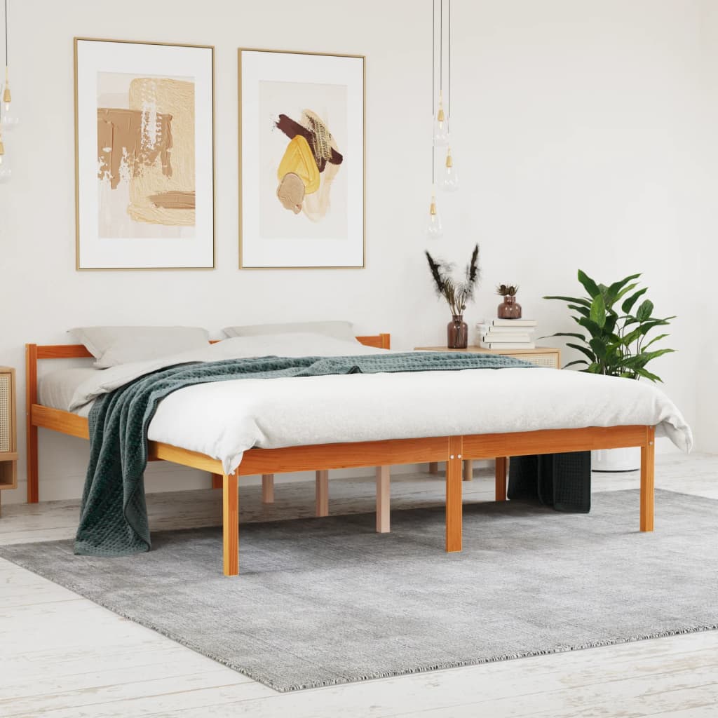 Seniorenbed massief grenenhout wasbruin 160x200 cm is nu te koop bij PeponiXL, paradijselijk wonen!