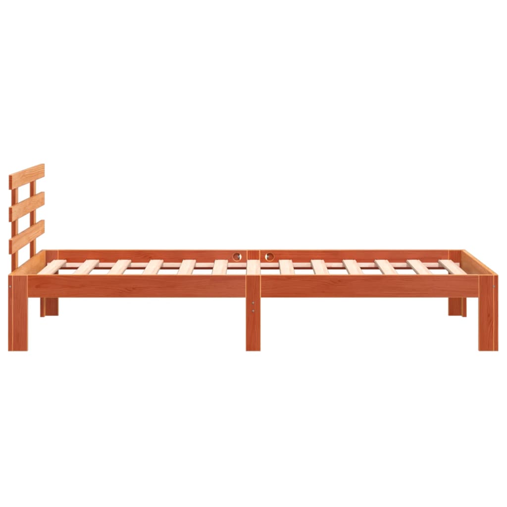 Bedframe zonder matras massief grenenhout wasbruin 75x190 cm is nu te koop bij PeponiXL, paradijselijk wonen!