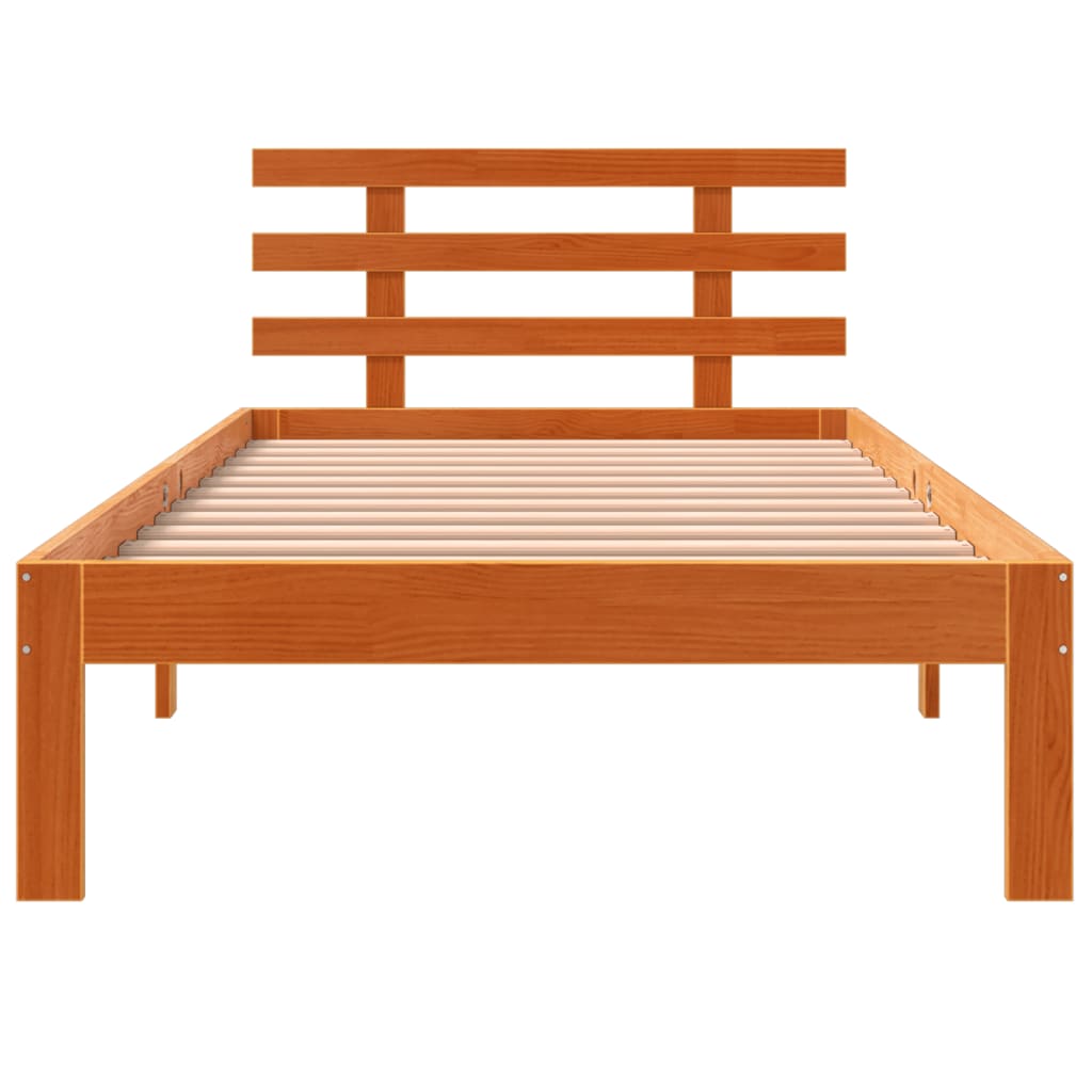 Bedframe zonder matras massief grenenhout wasbruin 100x200 cm is nu te koop bij PeponiXL, paradijselijk wonen!