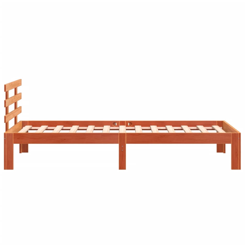Bedframe zonder matras massief grenenhout wasbruin 100x200 cm is nu te koop bij PeponiXL, paradijselijk wonen!