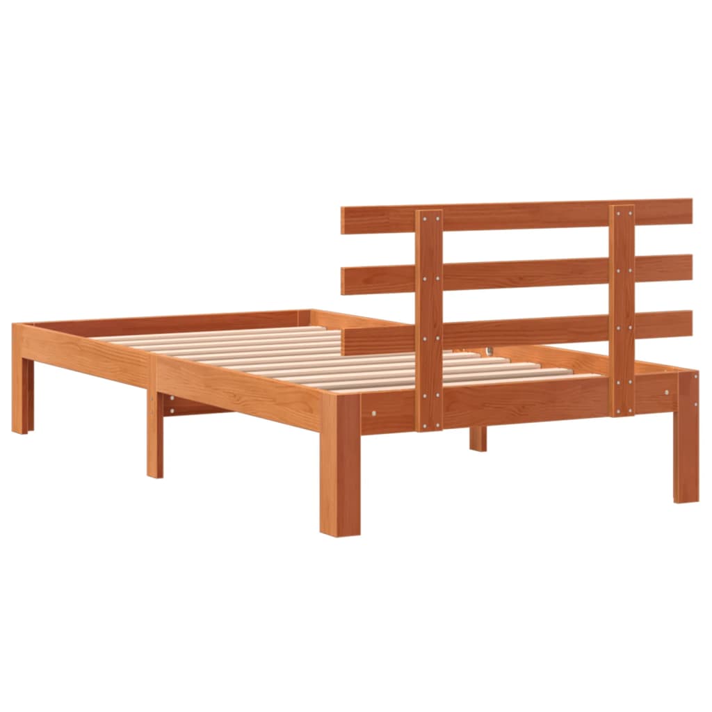 Bedframe zonder matras massief grenenhout wasbruin 100x200 cm is nu te koop bij PeponiXL, paradijselijk wonen!