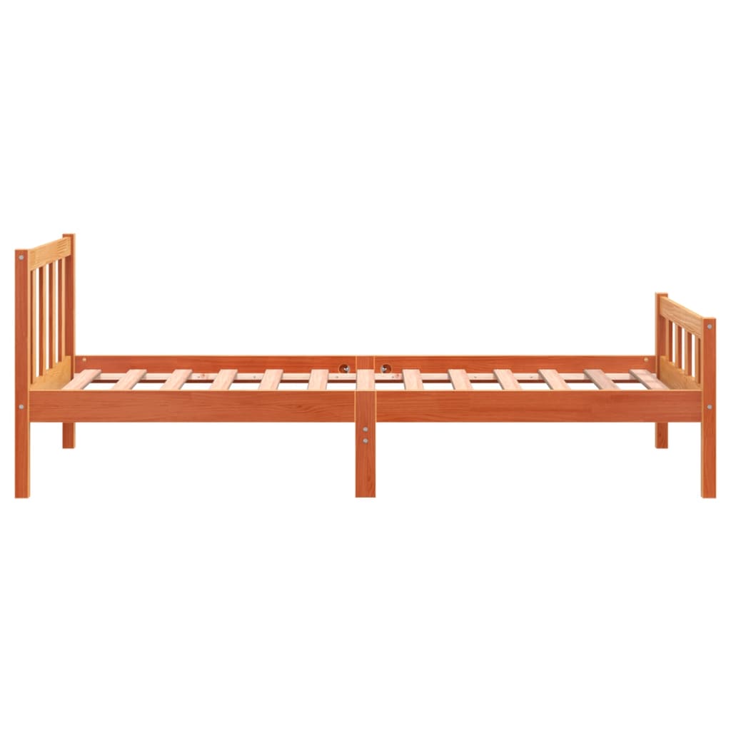 Bedframe zonder matras massief grenenhout wasbruin 75x190 cm is nu te koop bij PeponiXL, paradijselijk wonen!
