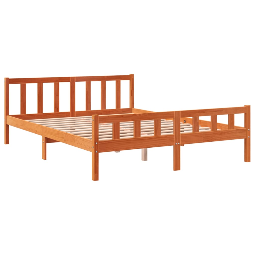 Bedframe zonder matras massief grenenhout wasbruin 150x200 cm is nu te koop bij PeponiXL, paradijselijk wonen!