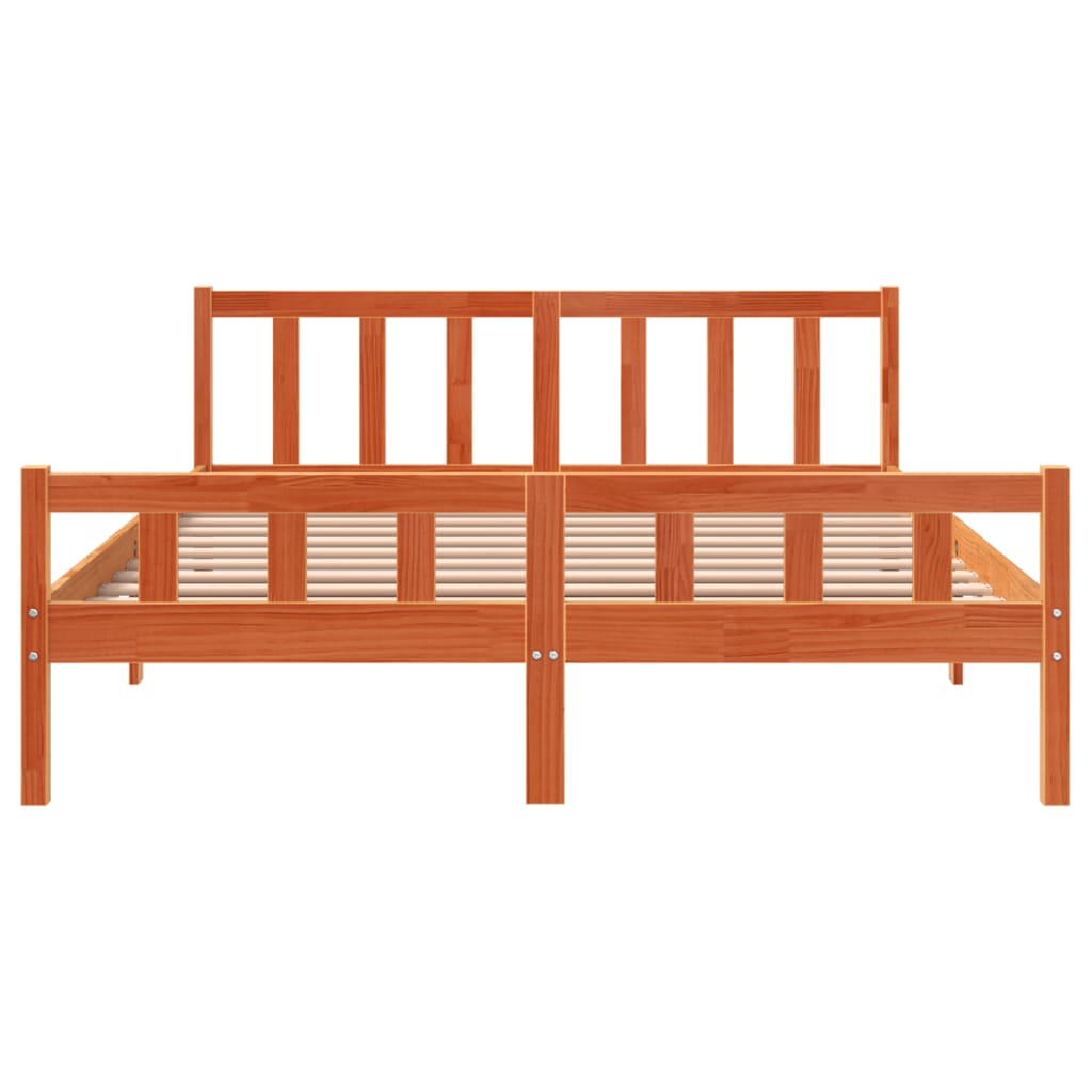 Bedframe zonder matras massief grenenhout wasbruin 150x200 cm is nu te koop bij PeponiXL, paradijselijk wonen!