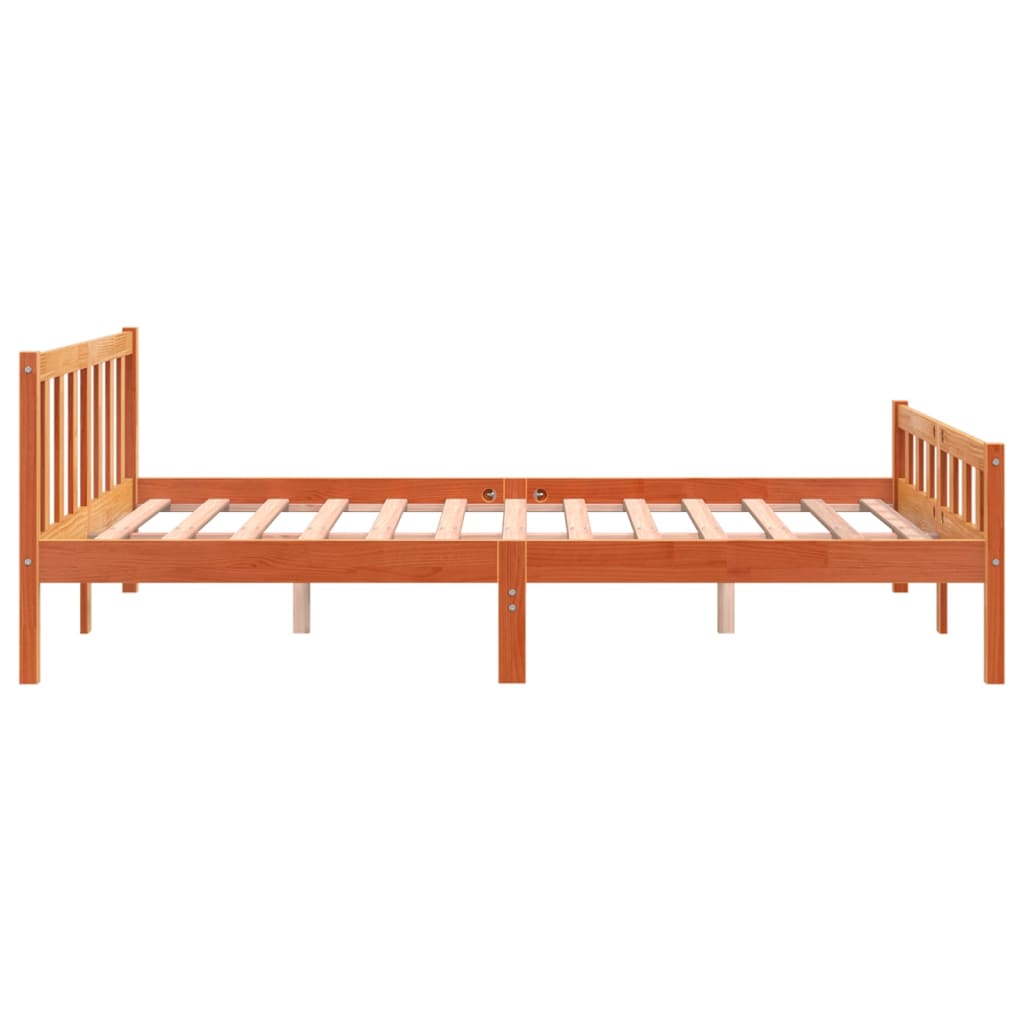 Bedframe zonder matras massief grenenhout wasbruin 150x200 cm is nu te koop bij PeponiXL, paradijselijk wonen!