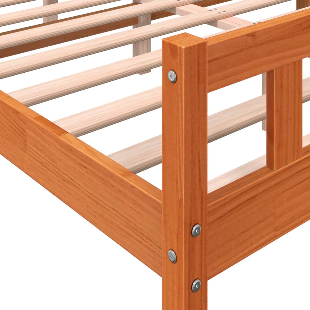 Bedframe zonder matras massief grenenhout wasbruin 150x200 cm is nu te koop bij PeponiXL, paradijselijk wonen!
