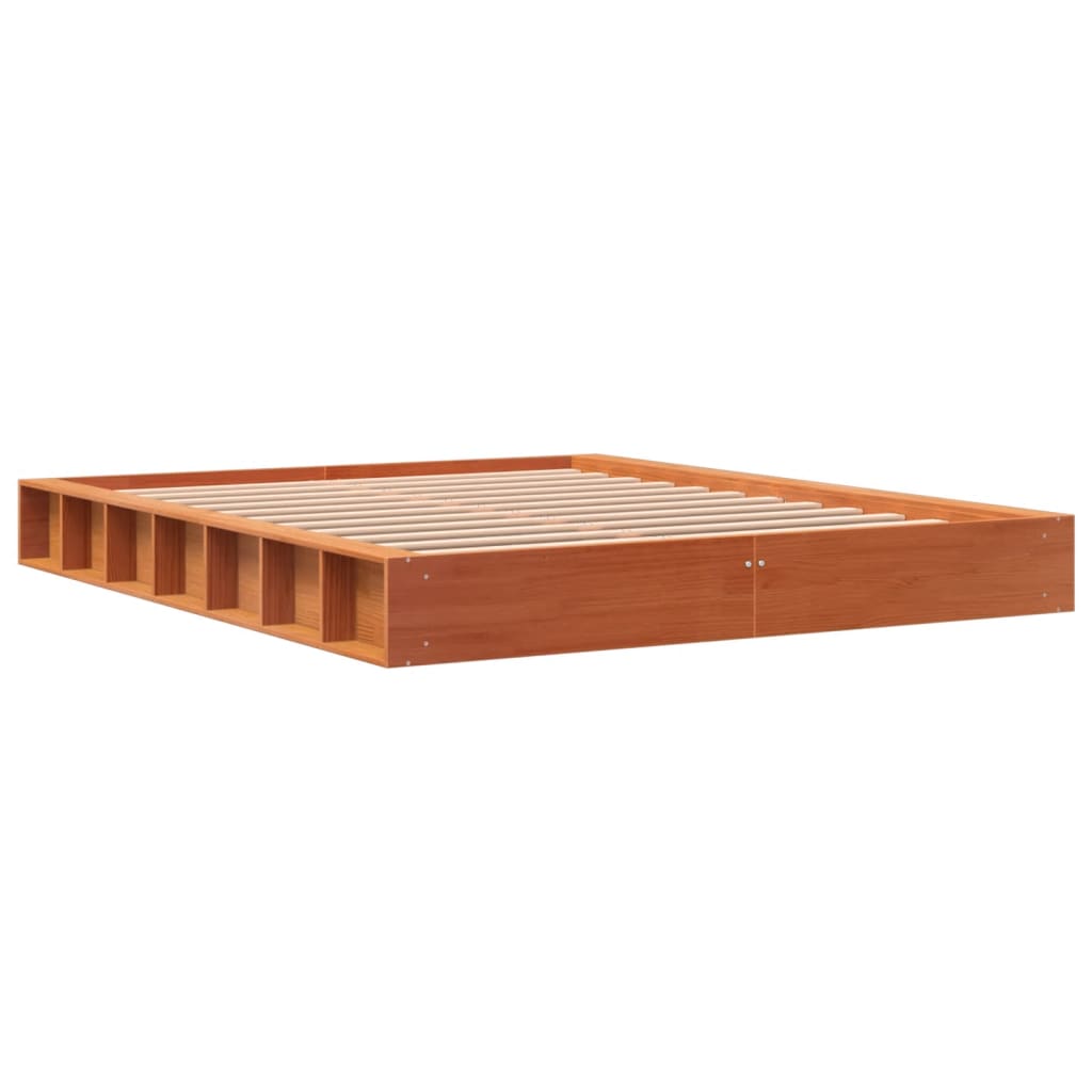 Bedframe zonder matras massief grenenhout wasbruin 160x200 cm is nu te koop bij PeponiXL, paradijselijk wonen!