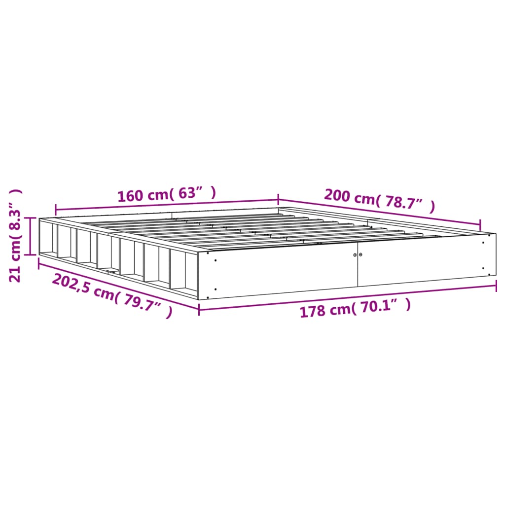 Bedframe zonder matras massief grenenhout wasbruin 160x200 cm is nu te koop bij PeponiXL, paradijselijk wonen!