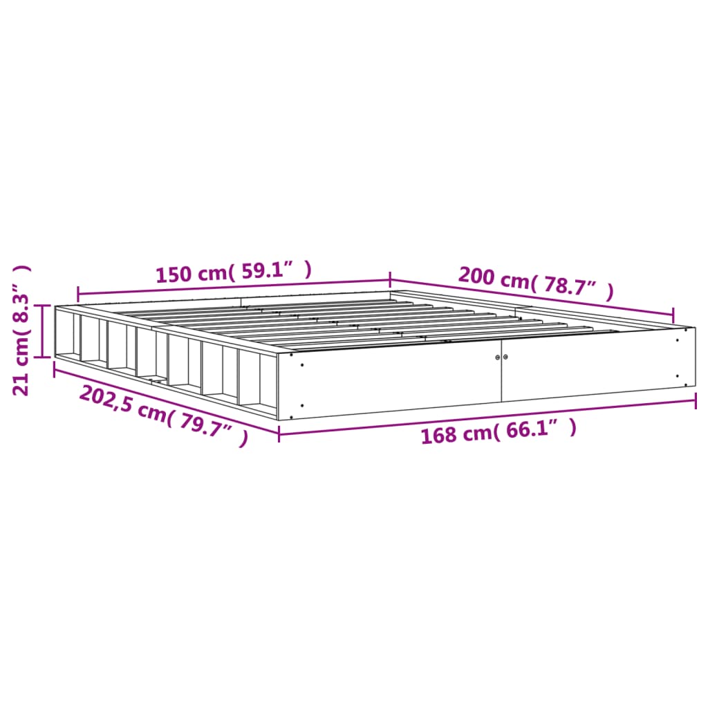 Bedframe zonder matras massief grenenhout wasbruin 150x200 cm is nu te koop bij PeponiXL, paradijselijk wonen!