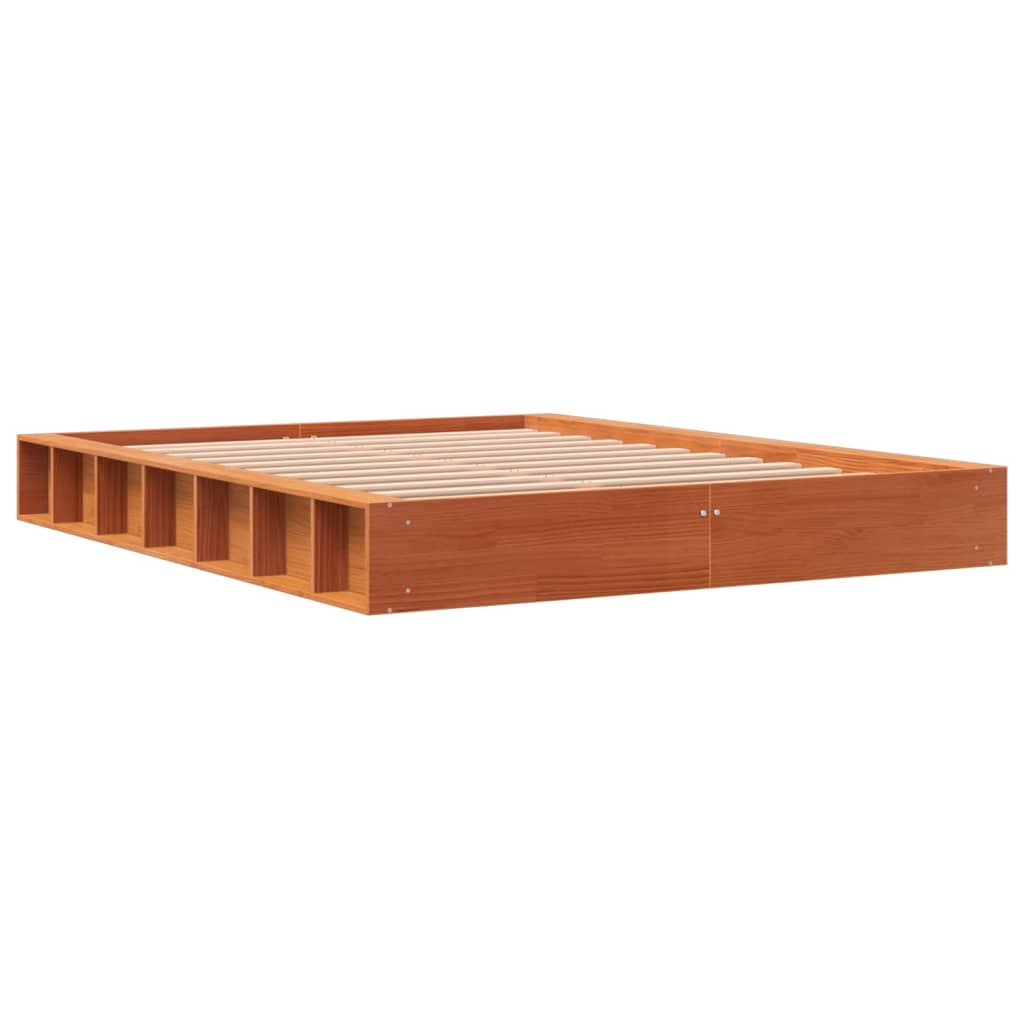 Bedframe zonder matras massief grenenhout wasbruin 120x200 cm is nu te koop bij PeponiXL, paradijselijk wonen!