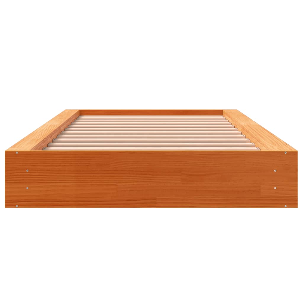 Bedframe zonder matras massief grenenhout wasbruin 100x200 cm is nu te koop bij PeponiXL, paradijselijk wonen!