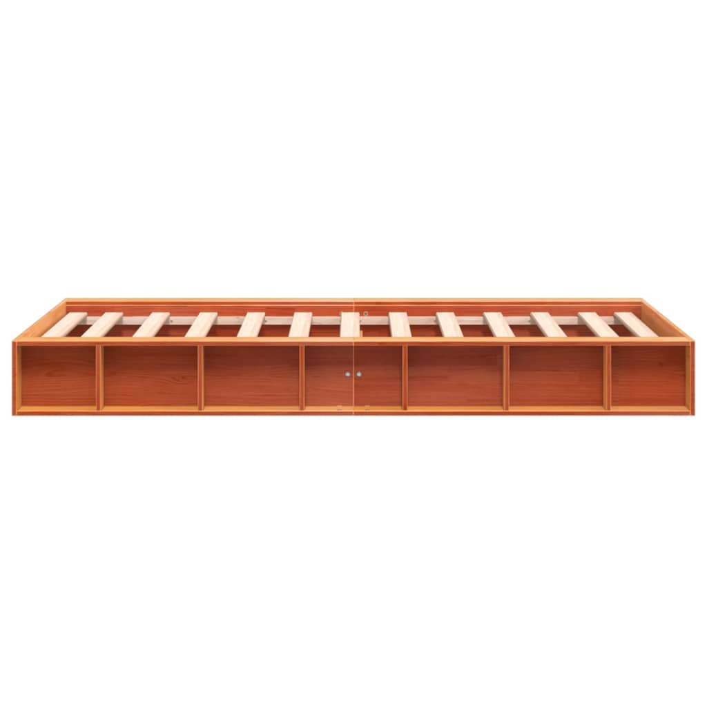 Bedframe zonder matras massief grenenhout wasbruin 100x200 cm is nu te koop bij PeponiXL, paradijselijk wonen!