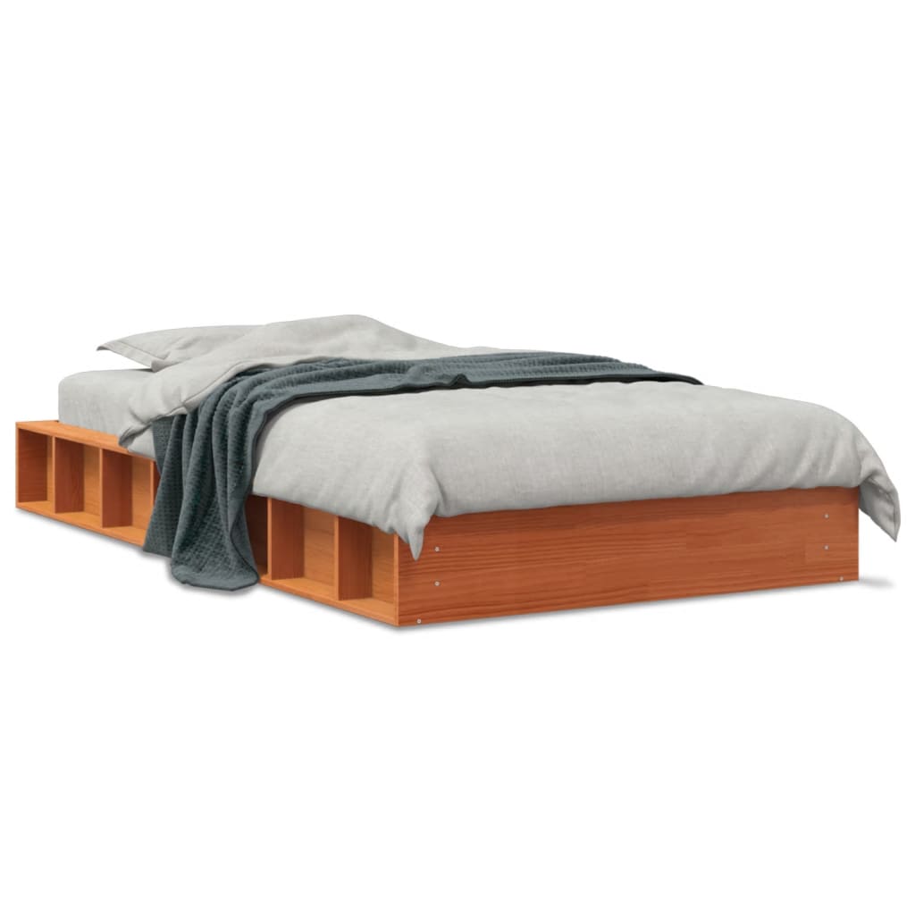 Bedframe zonder matras massief grenenhout wasbruin 100x200 cm is nu te koop bij PeponiXL, paradijselijk wonen!
