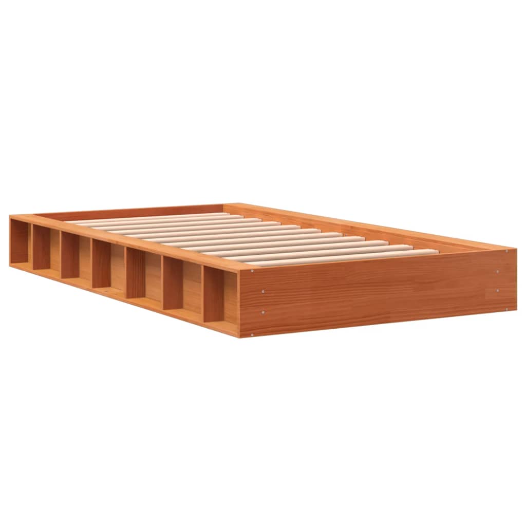 Bedframe zonder matras massief grenenhout wasbruin 90x200 cm is nu te koop bij PeponiXL, paradijselijk wonen!