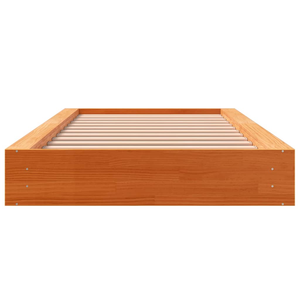 Bedframe zonder matras massief grenenhout wasbruin 90x200 cm is nu te koop bij PeponiXL, paradijselijk wonen!