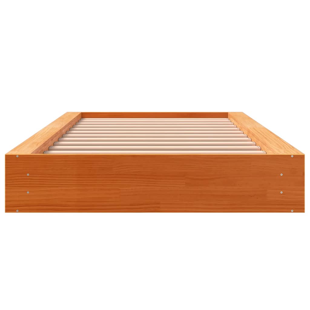 Bedframe zonder matras massief grenenhout wasbruin 75x190 cm is nu te koop bij PeponiXL, paradijselijk wonen!