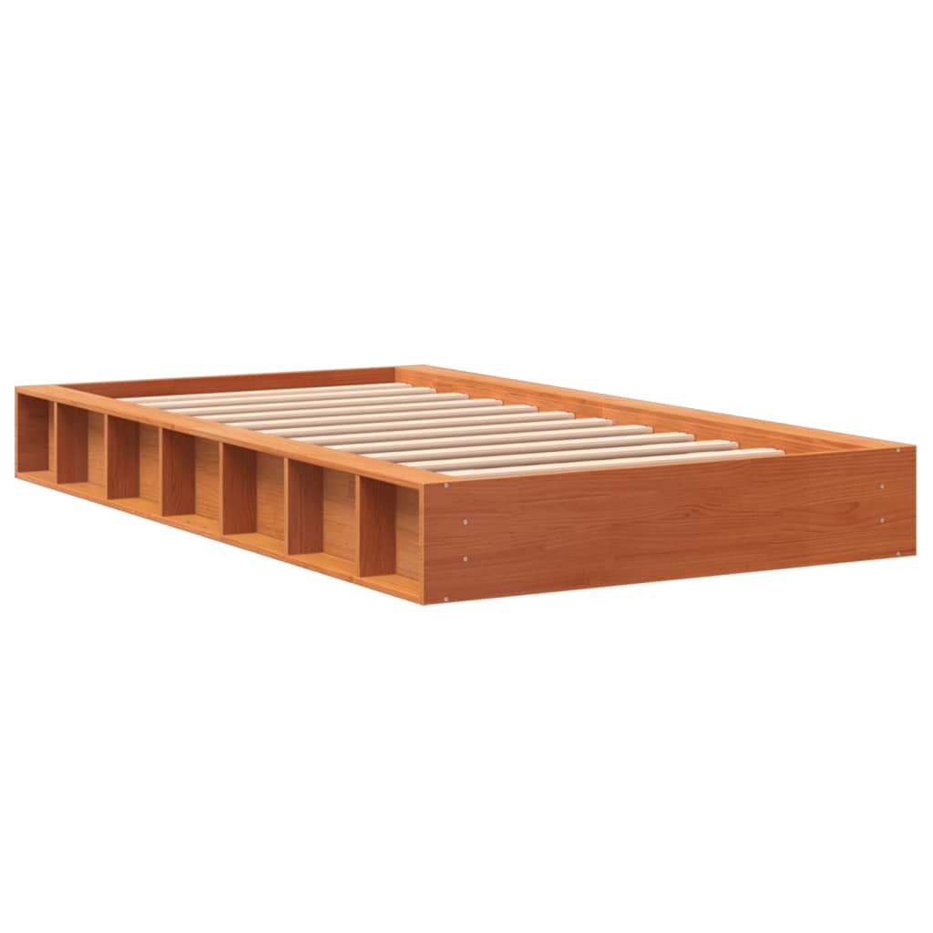 Bedframe zonder matras massief grenenhout wasbruin 75x190 cm is nu te koop bij PeponiXL, paradijselijk wonen!