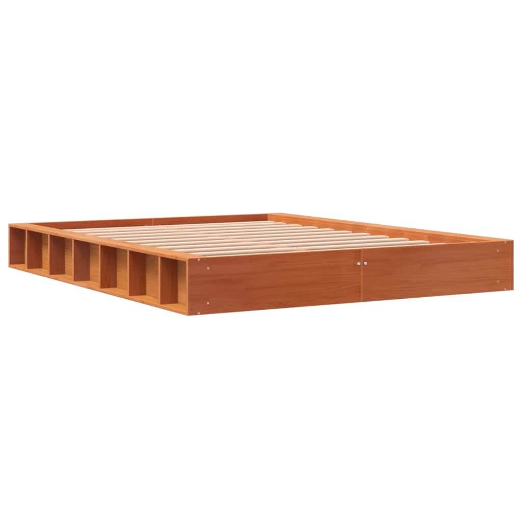 Bedframe zonder matras massief grenenhout wasbruin 120x190 cm is nu te koop bij PeponiXL, paradijselijk wonen!