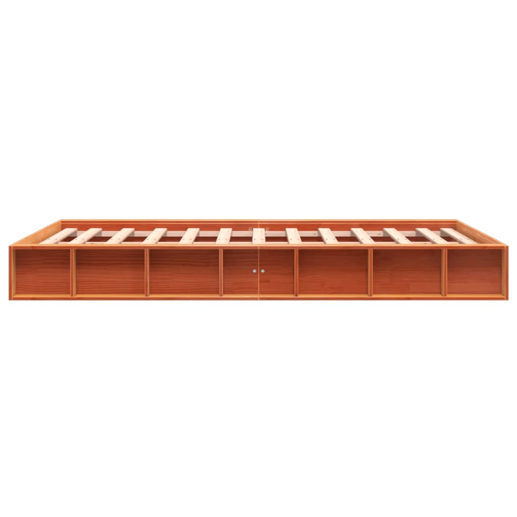 Bedframe zonder matras massief grenenhout wasbruin 120x190 cm is nu te koop bij PeponiXL, paradijselijk wonen!