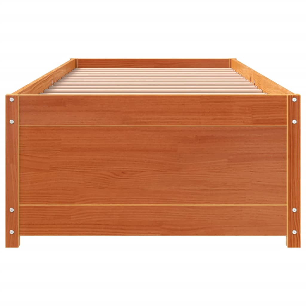 Slaapbank zonder matras 90x200 cm massief grenenhout wasbruin is nu te koop bij PeponiXL, paradijselijk wonen!