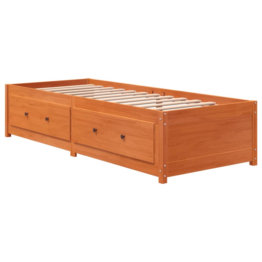 Slaapbank zonder matras 90x190 cm massief grenenhout wasbruin is nu te koop bij PeponiXL, paradijselijk wonen!