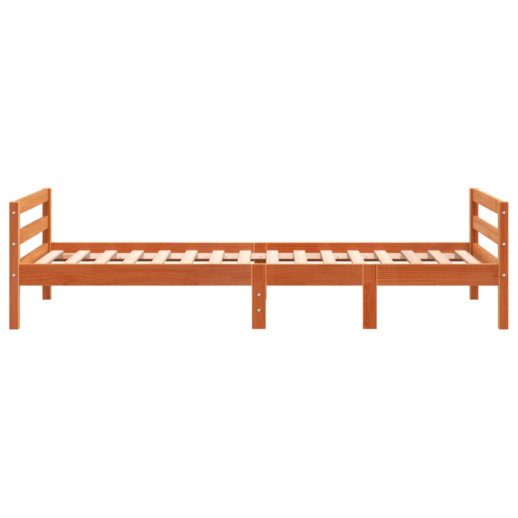 Bedframe zonder matras massief grenenhout wasbruin 90x200 cm is nu te koop bij PeponiXL, paradijselijk wonen!