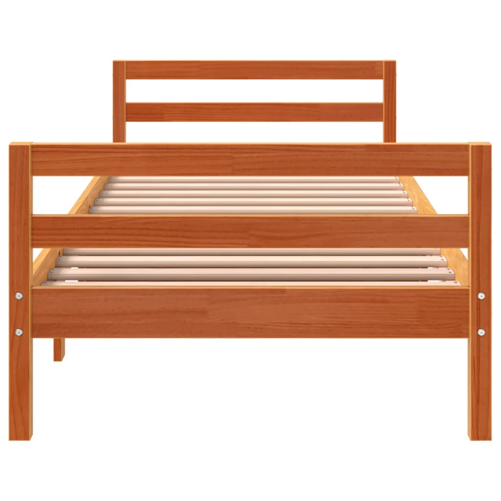 Bedframe zonder matras massief grenenhout wasbruin 80x200 cm is nu te koop bij PeponiXL, paradijselijk wonen!
