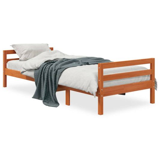 Bedframe zonder matras massief grenenhout wasbruin 80x200 cm is nu te koop bij PeponiXL, paradijselijk wonen!