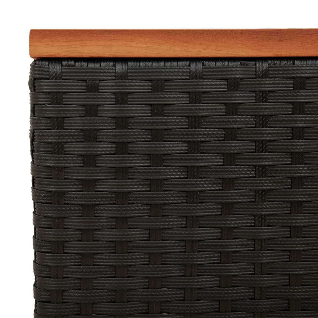 Tuinbijzettafels 2 st 55x34x37 cm hout poly rattan zwart is nu te koop bij PeponiXL, paradijselijk wonen!