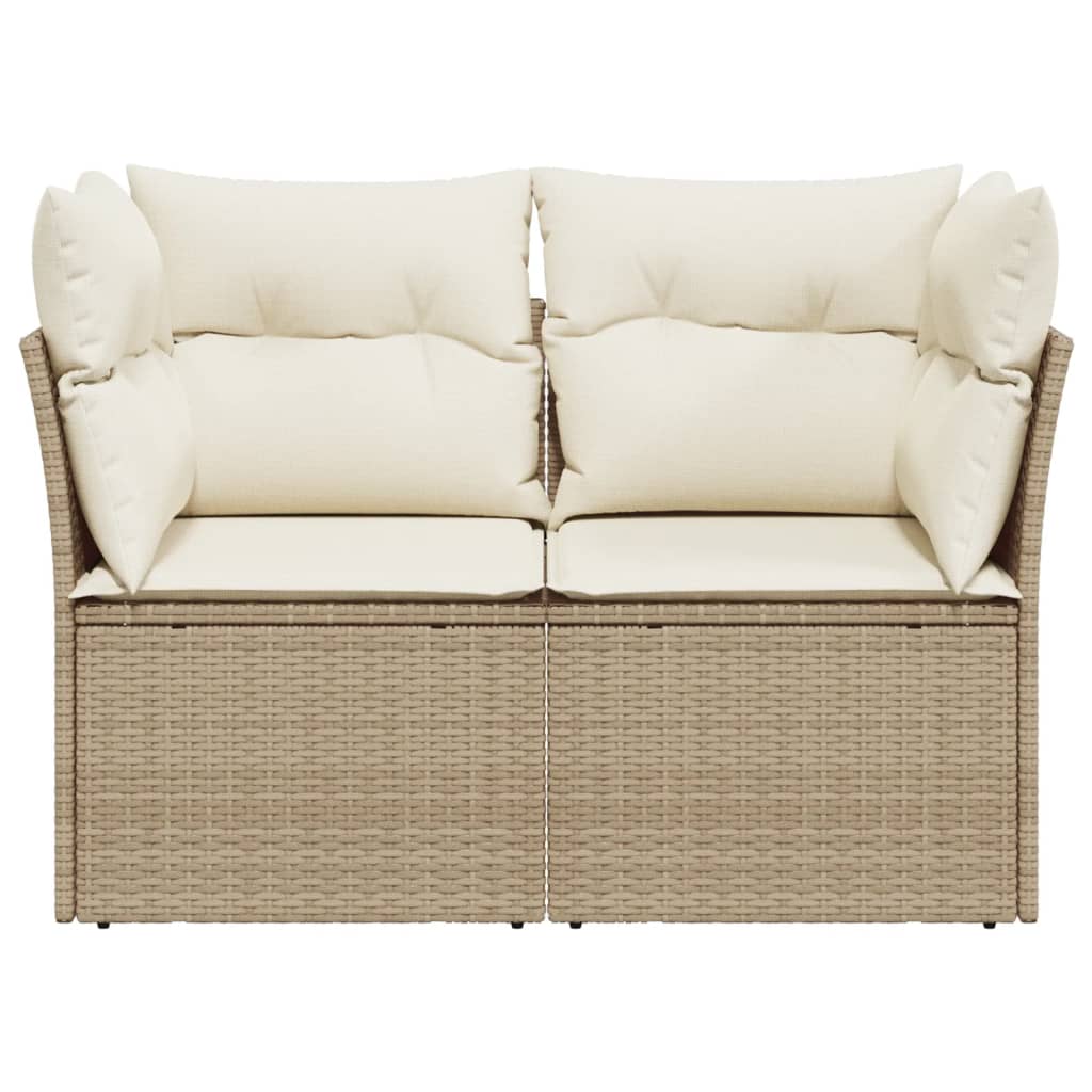 Tuinbank 2-zits met kussens poly rattan beige is nu te koop bij PeponiXL, paradijselijk wonen!