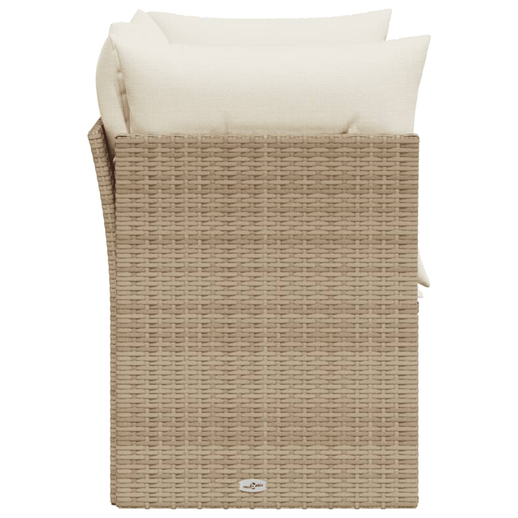 Tuinbank 2-zits met kussens poly rattan beige is nu te koop bij PeponiXL, paradijselijk wonen!