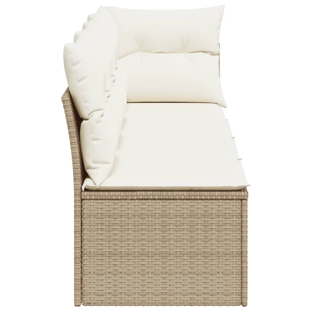 Tuinbank 4-zits met kussens poly rattan beige is nu te koop bij PeponiXL, paradijselijk wonen!